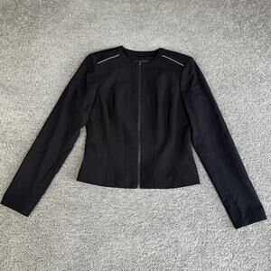 Marc New York Jacket Womens 2 Shoulder Pads Full Zip Slim Business Collarless
